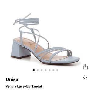 Unisa Strappy Lace-Up Sandals - Soft Blue